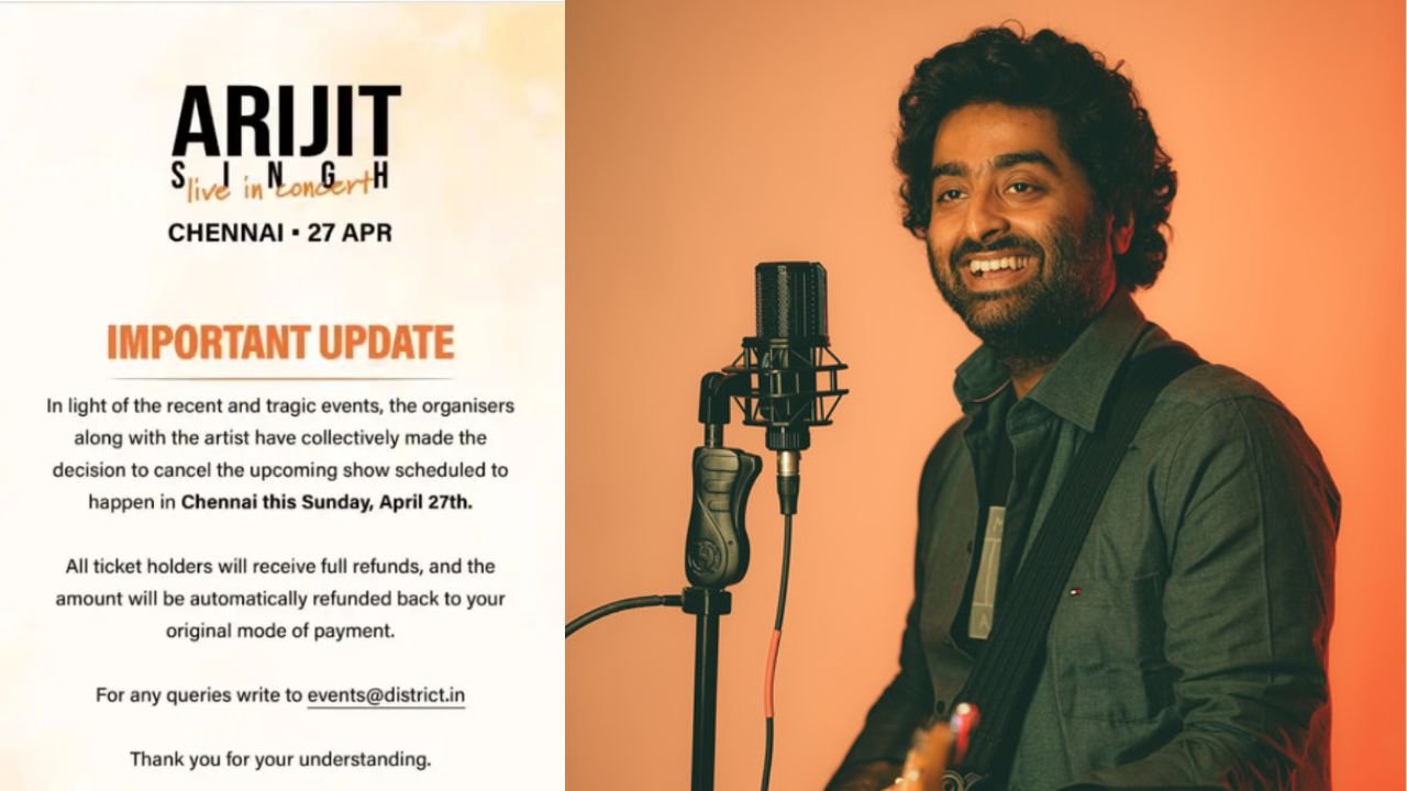 Arijit Singh Cancels Chennai Concert After Pahalgam Terror Attack, Refunds Tickets