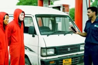 Delhi’s ‘Petrol Heist’ Meme Video Goes Viral – AI Meets Comedy in Desi Money Heist Style!