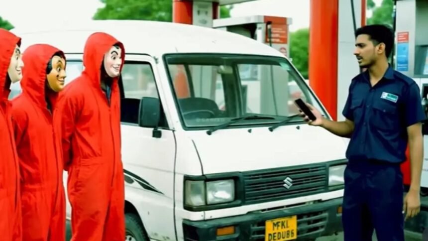 Delhi’s ‘Petrol Heist’ Meme Video Goes Viral – AI Meets Comedy in Desi Money Heist Style!
